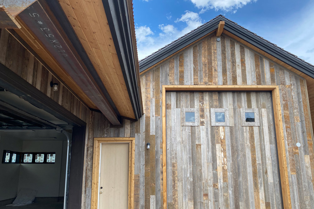 Custom barn wood garage door 