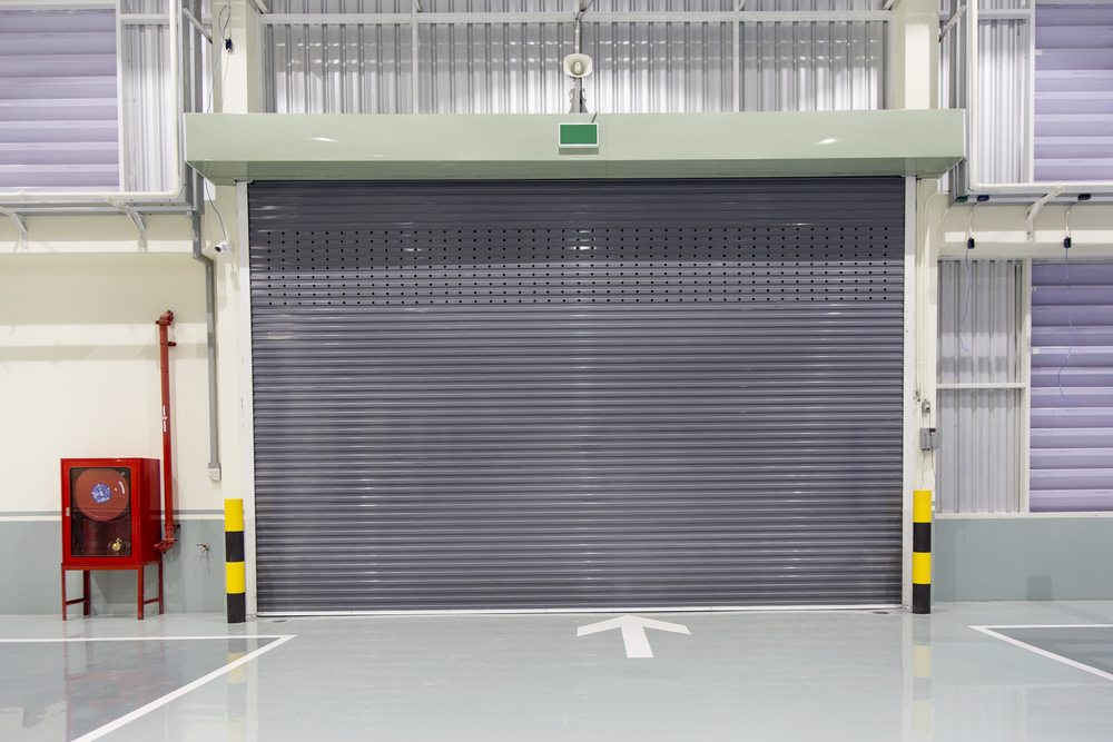 rolling steel fire door in warehouse